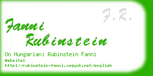 fanni rubinstein business card